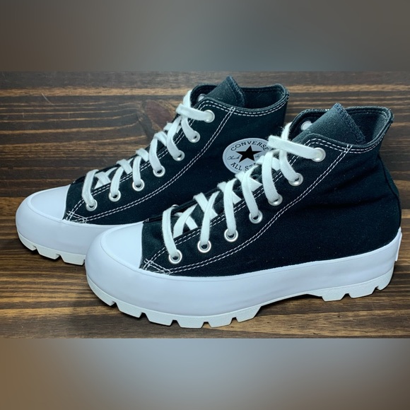 Converse Shoes - Converse All Star Lugged Platform Womens Size 8 Shoes Black White Athletic